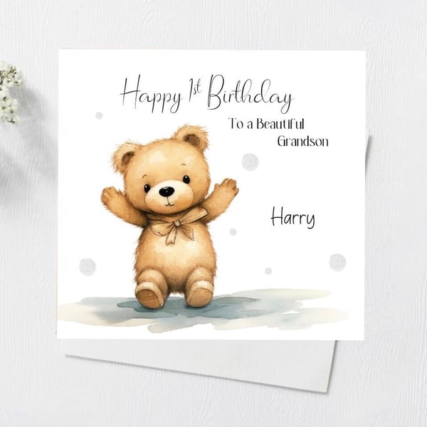 Personalised Boys or Girls 1st 2nd 3rd Birthday Card Handmade First Birthday Car