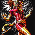 DARK PHEONIX FAN ART A3 GLOSS PAPER, ACRYLIC PENS, GOTHIC