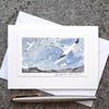 Watercolour Handpainted Blank Card. Gannets. OOAK