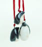 Teeny rustic stoneware penguins 