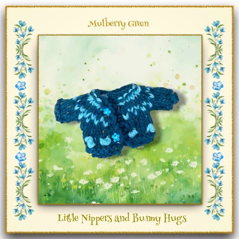 Little Nippers and Bunny Hugs Teal and Turquoise Cardigan 