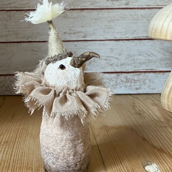 Spun Cotton Brown Bird Art Doll