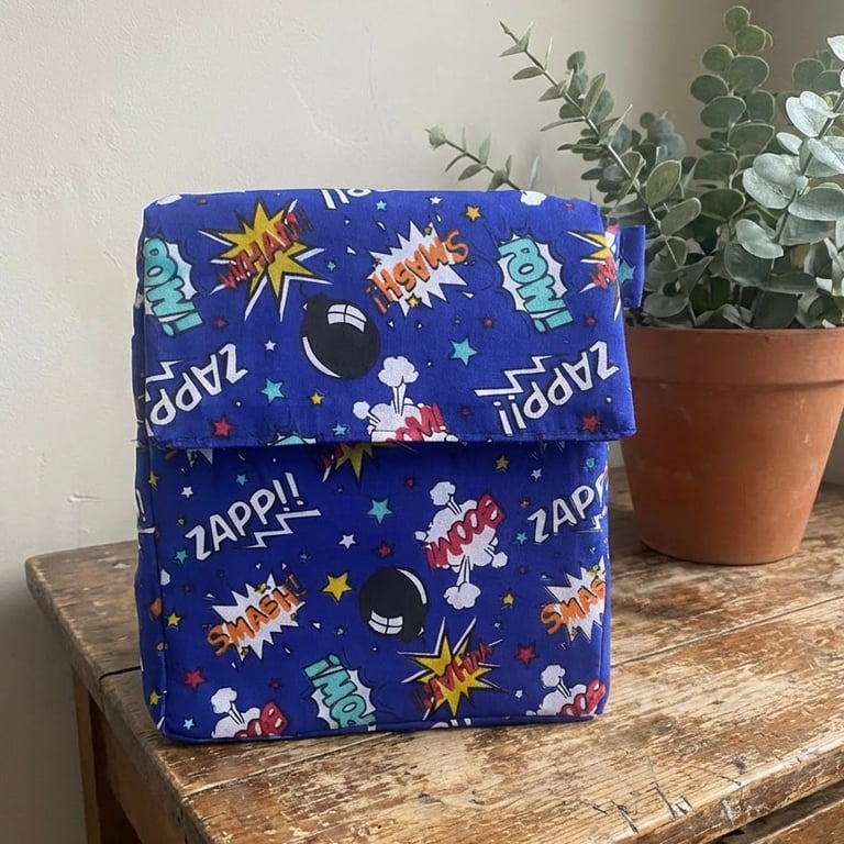 Superhero Themed Handmade Insulated Lunch bag