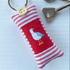 KEY RING - lavender - red seagull and stripes