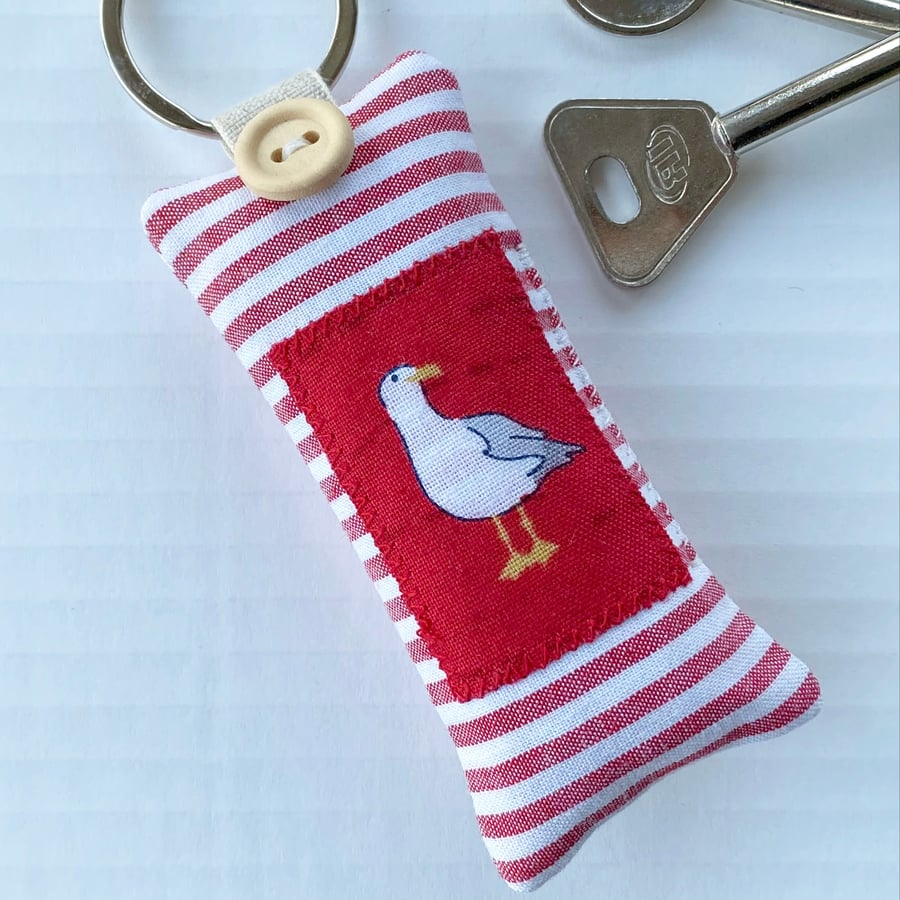SEAGULL KEY RING - red stripes