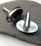 Silver cufflinks with apache tears gemstones - Image 4