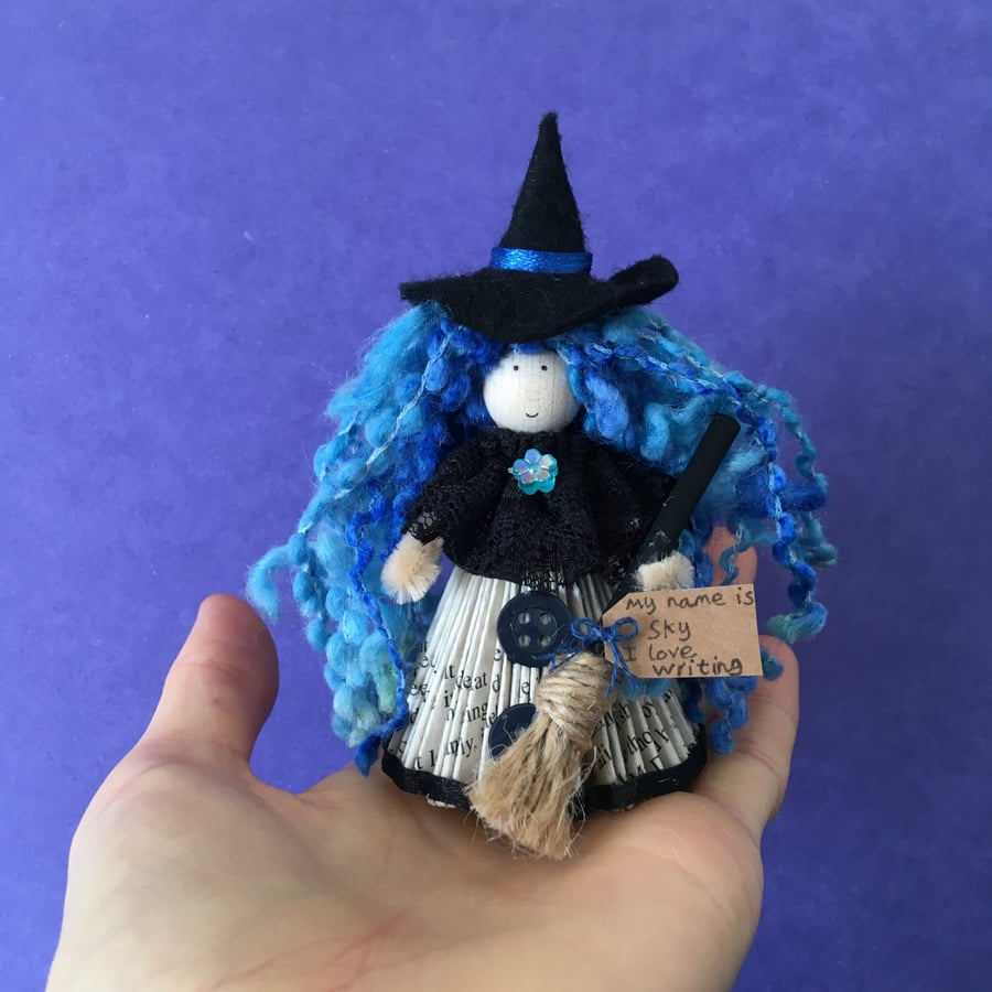 Blue Witch Doll Decoration, Halloween Decoration