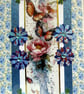 Butterfly on Flowers - Hand Crafted Decoupage Greeting Card - Blank 3796