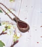 Wire Woven Carnelian and Copper Pendant - Image 5