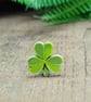 Irish Shamrock Pin, Handmade Wooden Clover Brooch, Lucky Gift