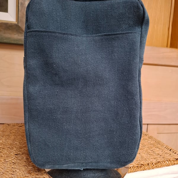 Charcoal denim 'box' bag