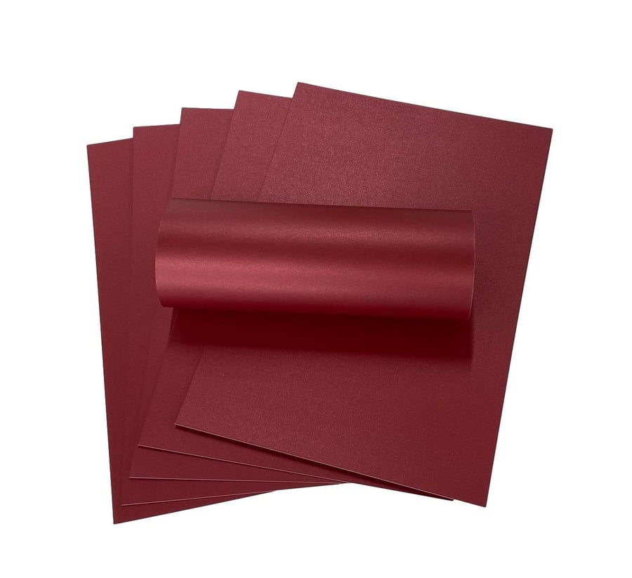 10 Sheets A4 Royal Red Pearlescent Card Quality 300gsm 110lb Coverm Card For Cra