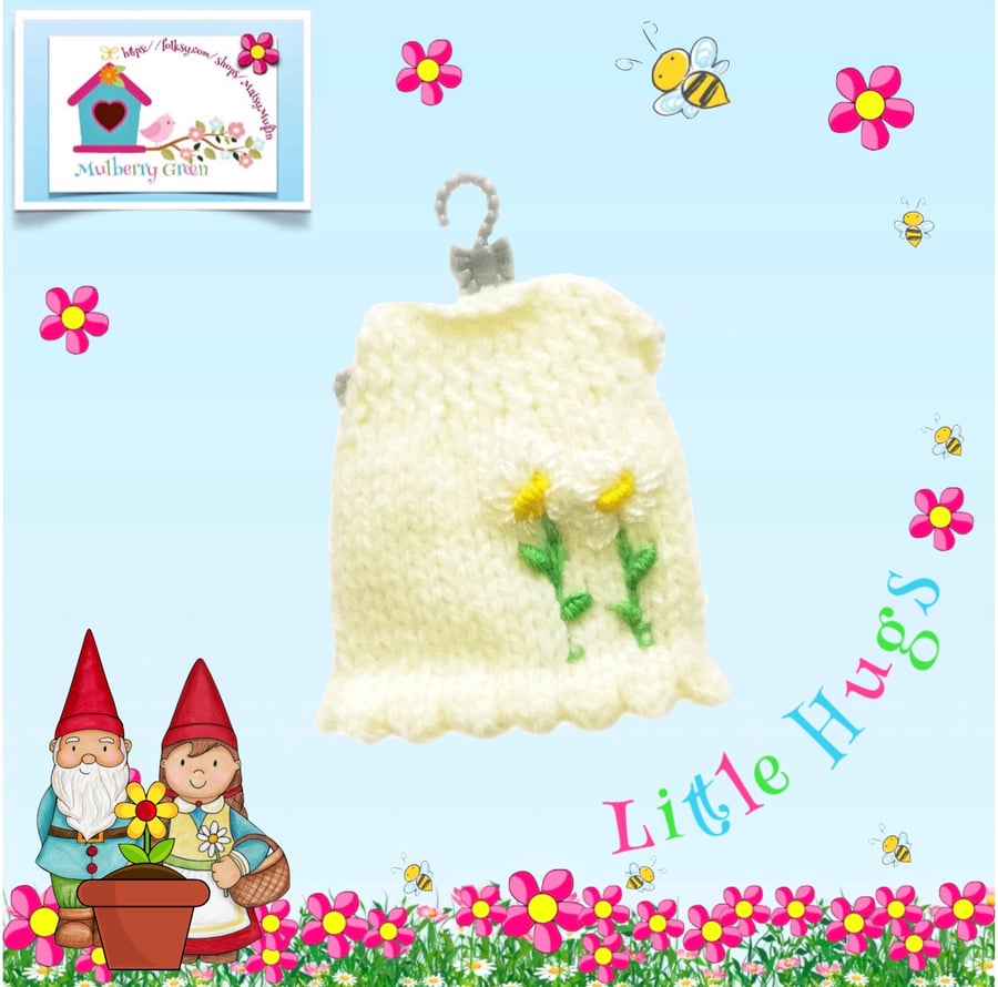Daisy Daisy embroidered Dress to fit the Little Hugs dolls 