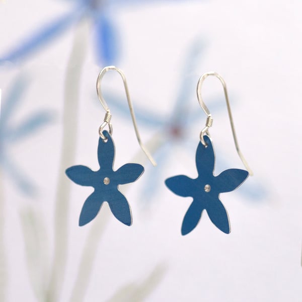 Blue wildflower earrings
