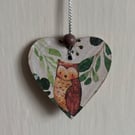 Cute decoupaged Owl gift embellishment 