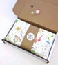 Wheat BagWild Flowers Linen fabric Gift Set ivory fleece reverse  