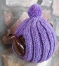 Small Tea Cosy for 2 Cup Tea Pot, Purple Tweed, Hand Knitted - Image 2