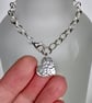 Hammered Heart Sterling Silver Chunky Charm Bracelet  - Image 3