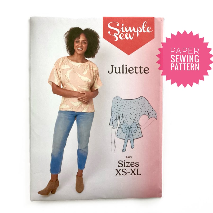 Paper Sewing Pattern, Juliette top,  New and Unopened