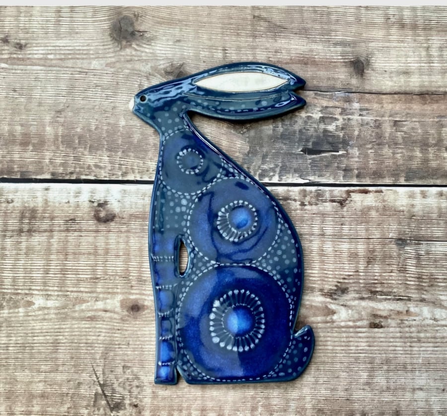 Ceramic Hare wall hanging plaque