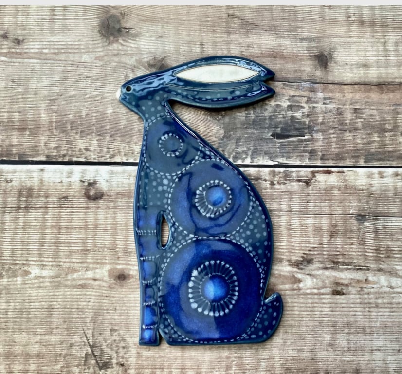 Ceramic Hare wall hanging plaque