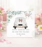 Personalised Wedding Day Card Mr & Mrs Wedding Car Card Custom Names and Date Fl