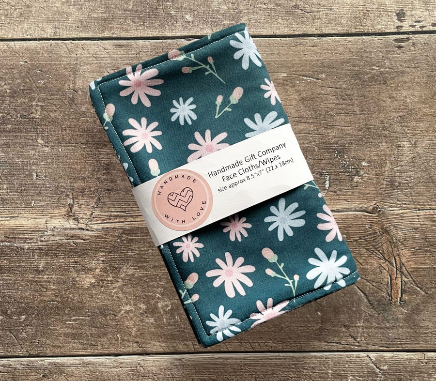 Handmade 2 Pk Face Wipes, Face Cloths, Face Flannels, Eco-Friendly Wipes-FCW26