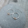 Sterling Silver and 9ct Gold Filled Hammered Circle Earrings