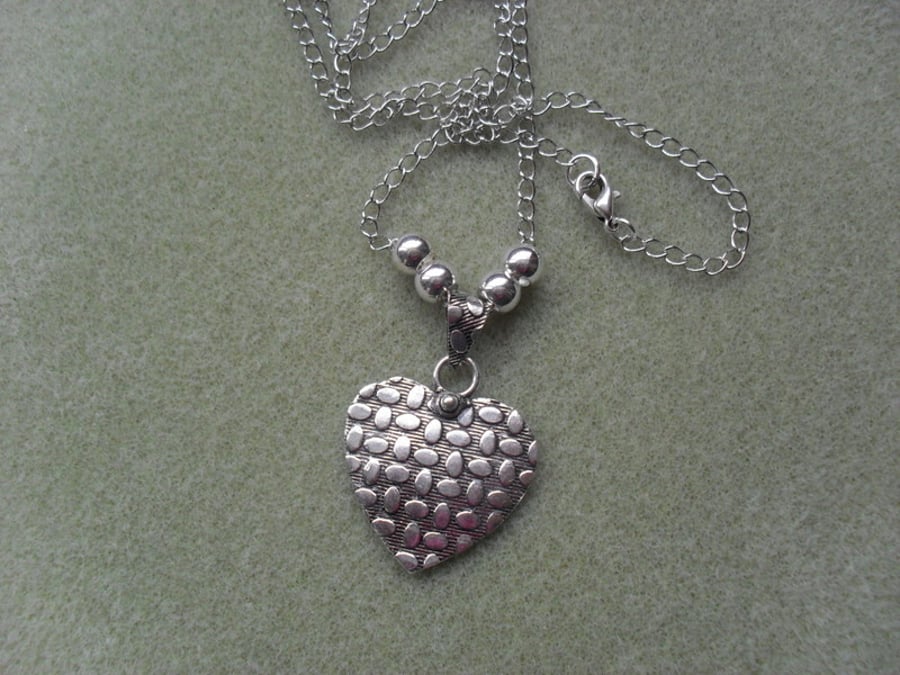 Silver Coloured Heart Pendant