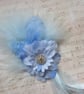 Pale Blue Fluff Feather Flower and Ribbon Trails Clip in Hair Headpiece ...