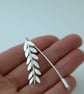 Olive Branch Brooch, Sterling Silver Brooch, Handmade Leaf Brooch Pin - Image 3