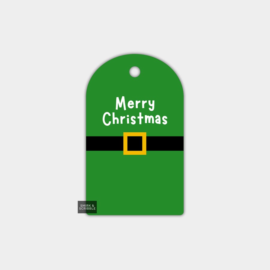 Funny Christmas Gift Tags For Adults, 6pk - Elf Costume