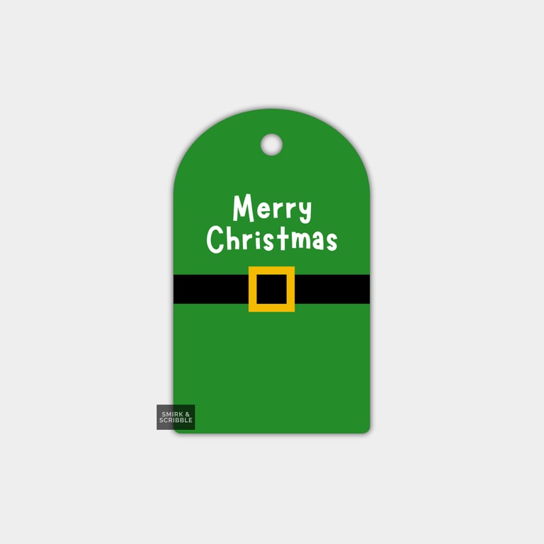 Funny Christmas Gift Tags For Adults, 6pk - Elf Costume