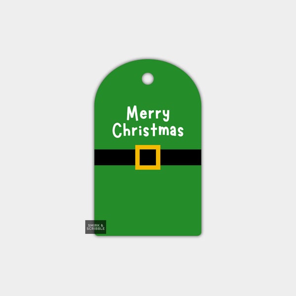 Funny Christmas Gift Tags For Adults, 6pk - Elf Costume