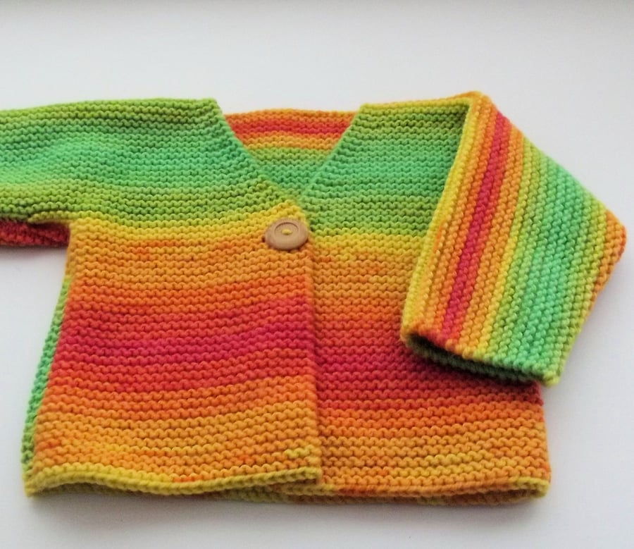 Babies Handknitted Jacket Cardigan, Multi Coloured, 3 to 6 monthes, hm152