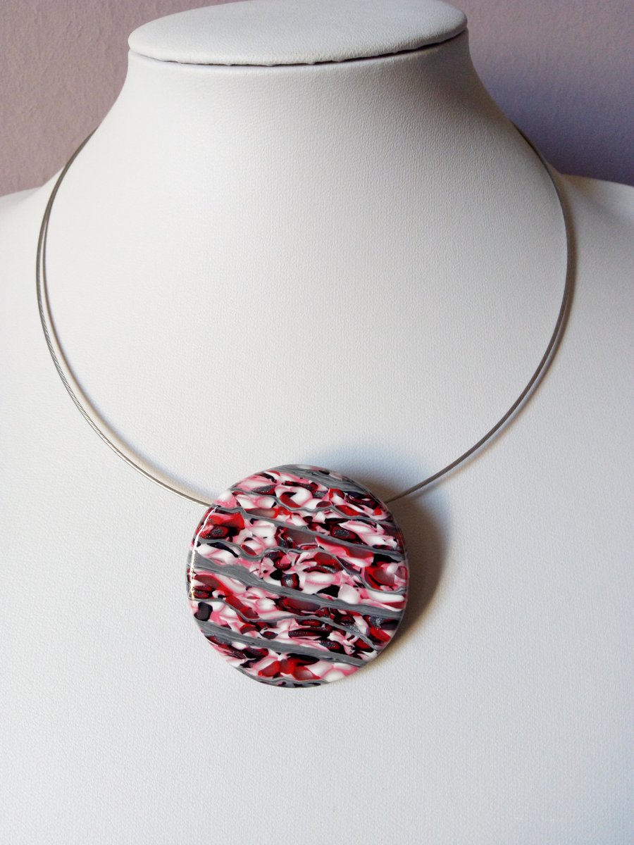 ROCKY ROAD POLYMER CLAY NECKLACE - FREE SHIPPING 