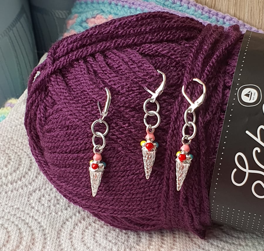 Ice cream cones Stitch markers 