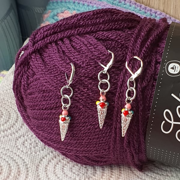 Ice cream cones Stitch markers 