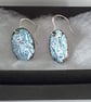 earrings - oval scrolled blue and red on white - Image 2