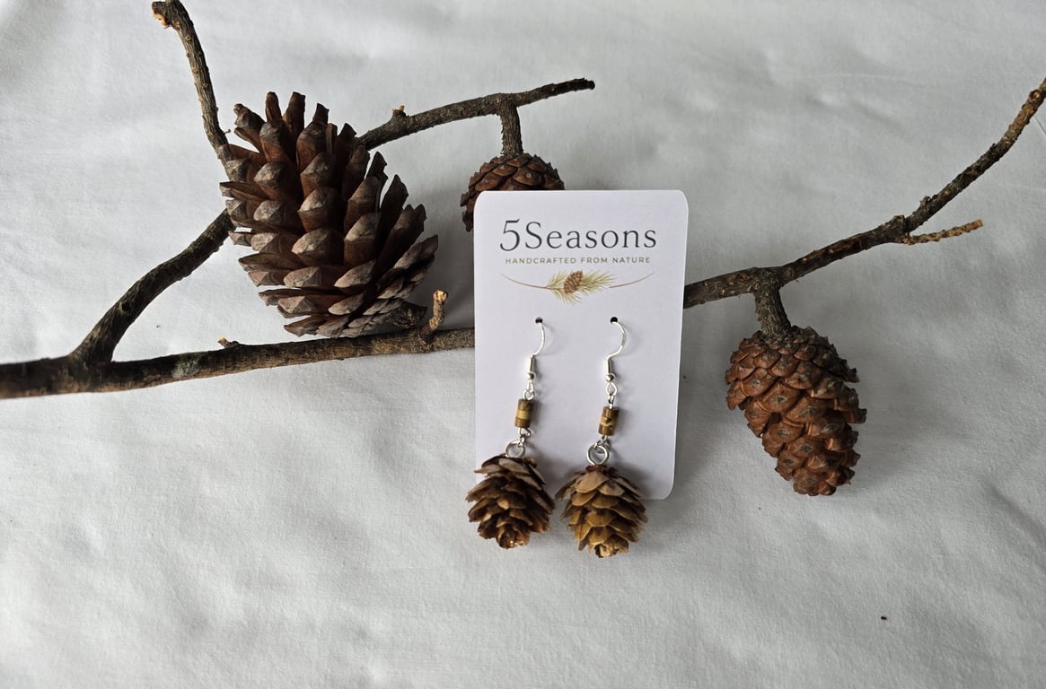 Nature Inspired Handmade Woodland Pine Cone Earrings