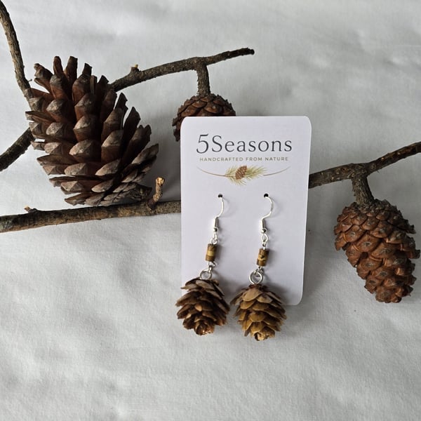 Nature Inspired Handmade Woodland Pine Cone Earrings