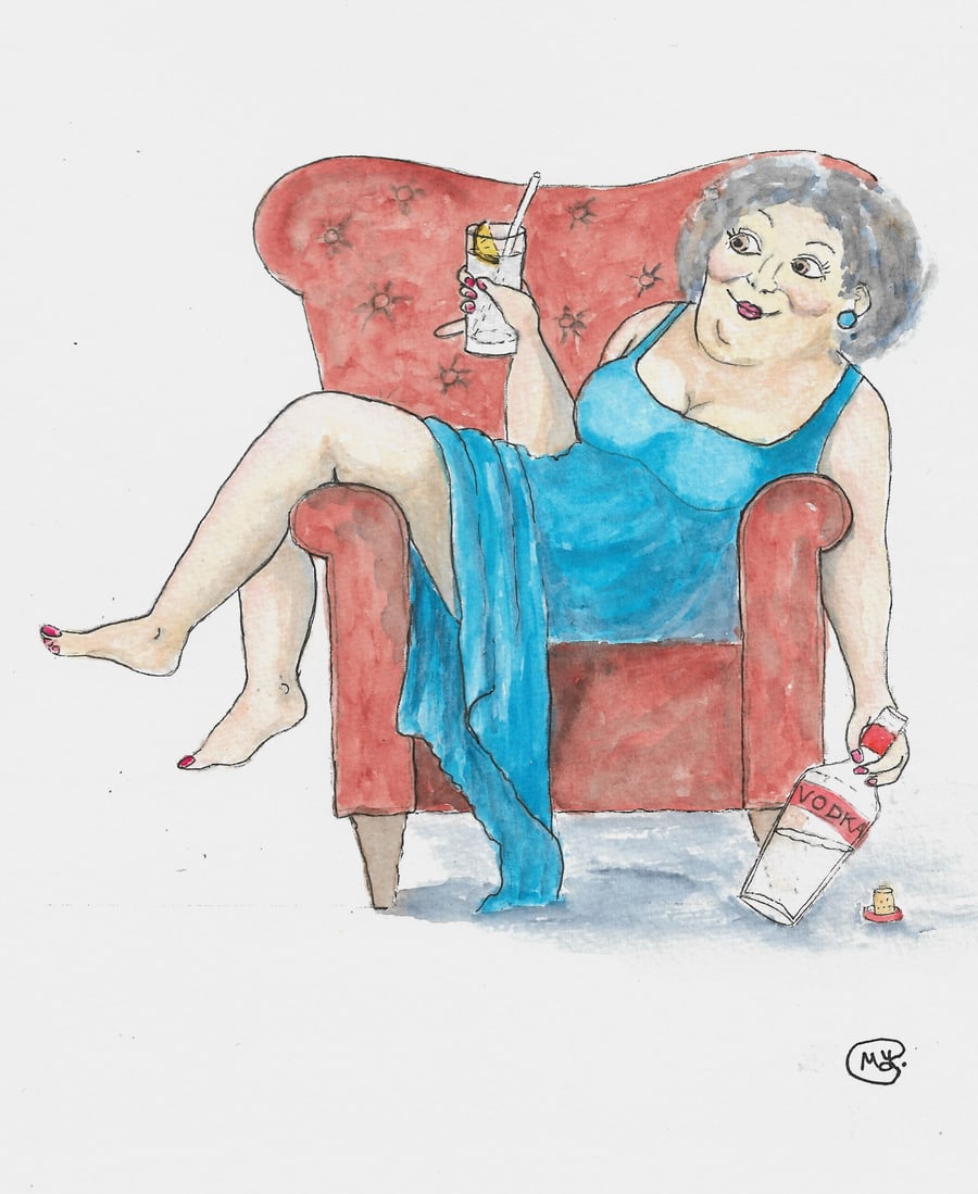 Vodka and an Easy Chair. Original painting