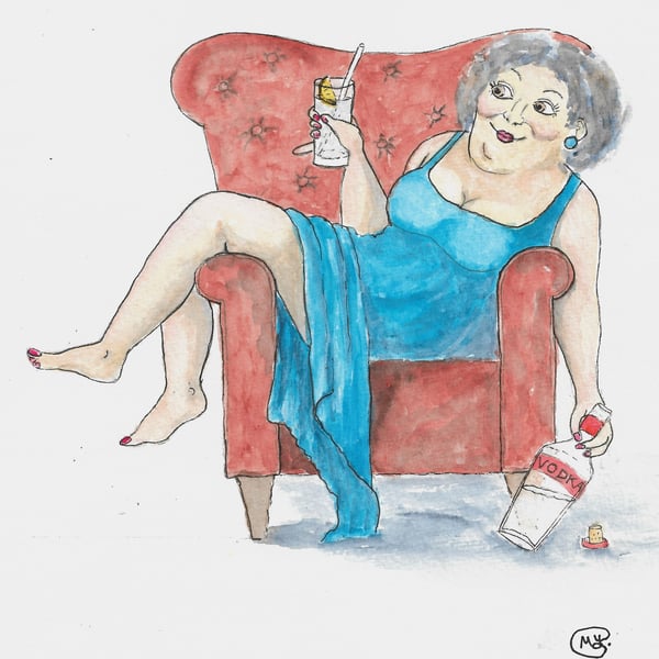 Vodka and an Easy Chair. Original painting