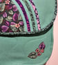 Mint green handbag with green and violet leaves  - Image 3