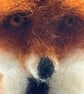 Needle Felt Fox Ornament, Handmade, Realistic Wool Eyes, No Plastic 14cm