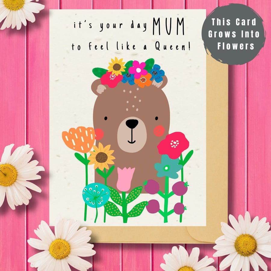 Plantable Mother's Day Card Card, Wildflower Seed Paper, Ecofriendly