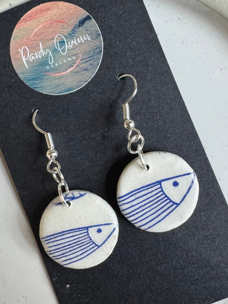 Fish Print Earrings