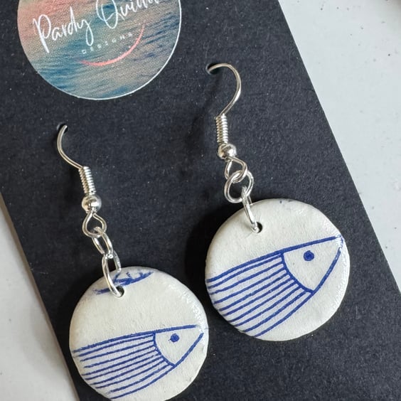 Fish Print Earrings