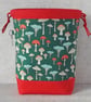 Project bag, drawstring bag, mushrooms.  - Image 2