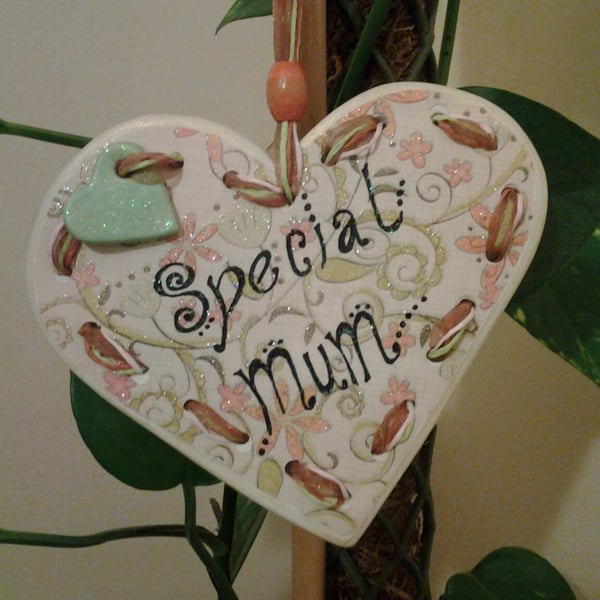 Special Mum hanging heart